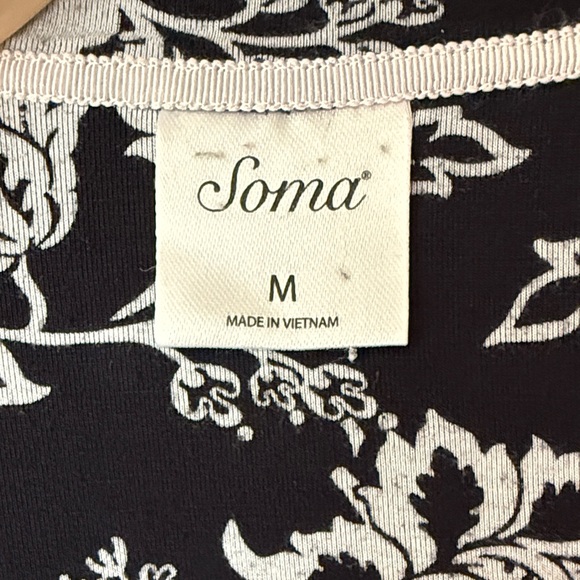 Soma Black & White Floral Pajama Set - Picture 7 of 8